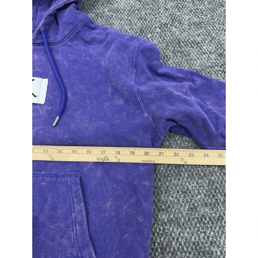 Jordan Nike Flight Fleece Pullover Hoodie Men's S Purple Acid Wash French Terry
